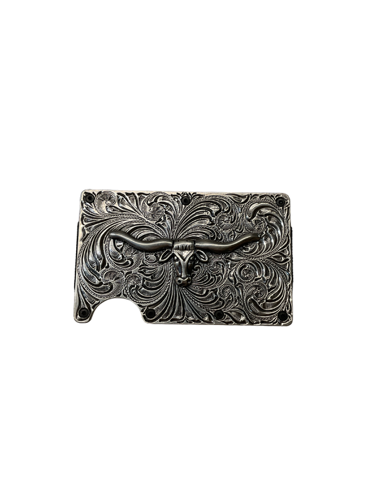 Long Horn Motif RFID Blocking Wallet