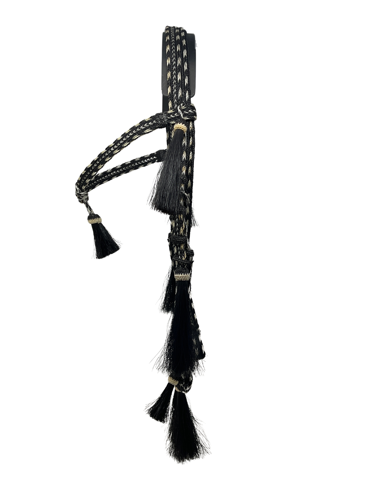 5/8" Flat Braided Horsehair Browband Headstall and Split Reins