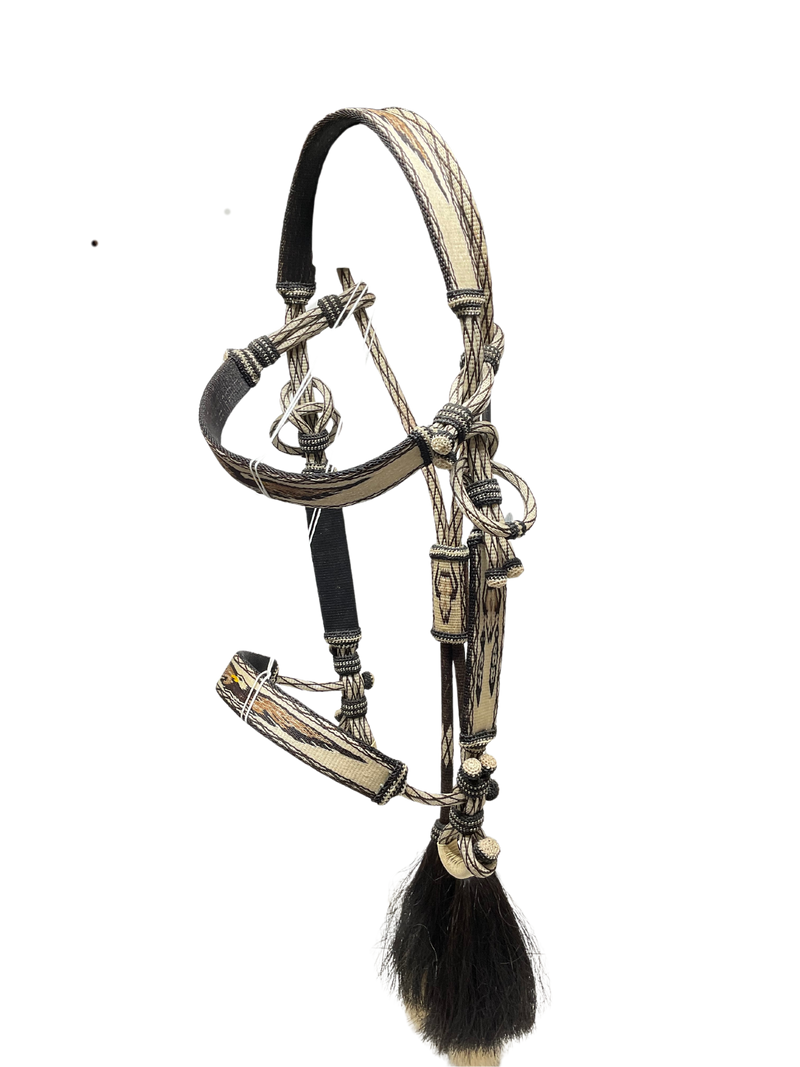 Hitched Horsehair Headstall- Eagle w/Roping Reins