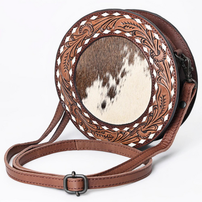 Canteen Hair On Tooled Leather Purse