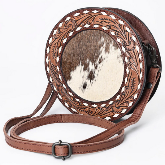 Canteen Hair On Tooled Leather Purse