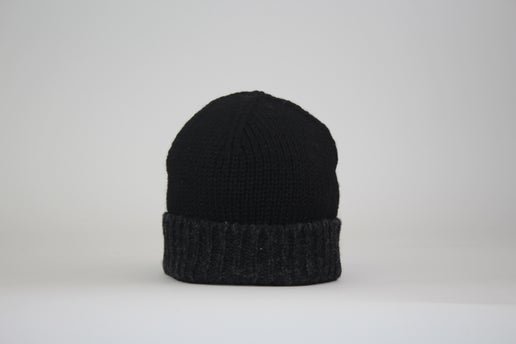 Beanie- Roll Over Black/Charcoal