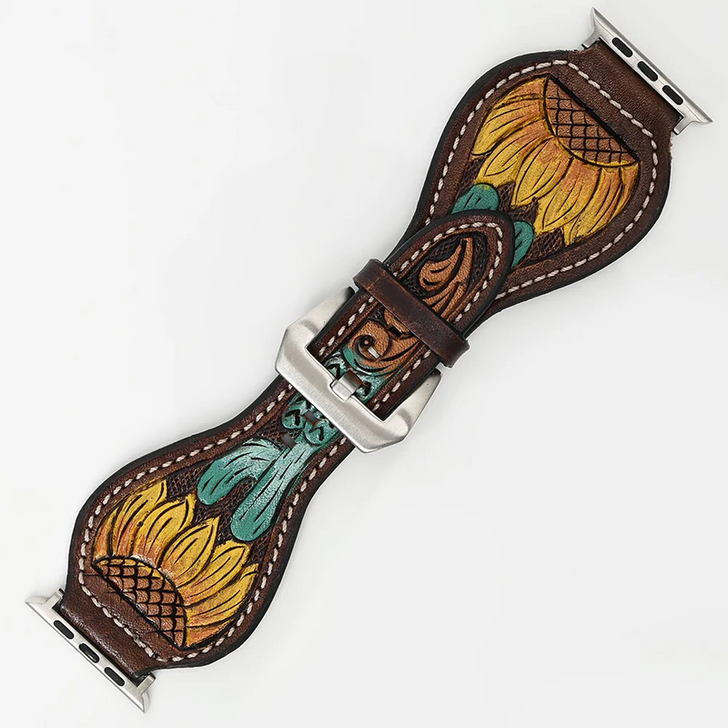 Painted Sunflower & Cactus Apple Watch band