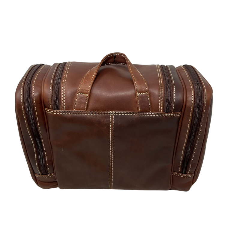 Rugged Earth Leather Toiletry Bag