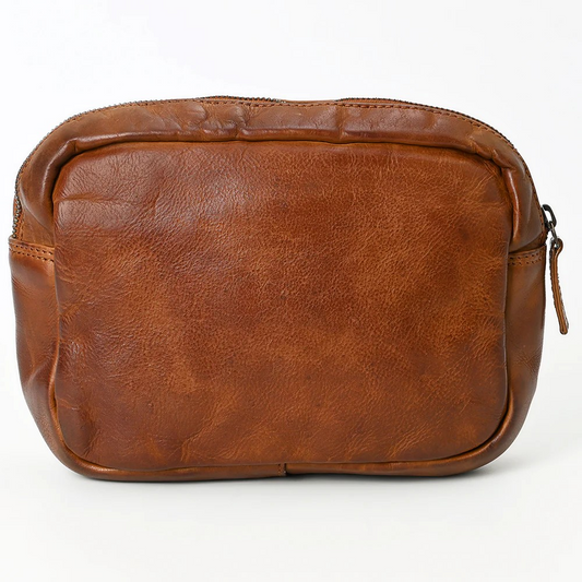 Woven Leather Clutch Purse