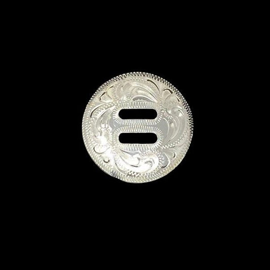 Oakdale Slotted Concho- Silver Plate