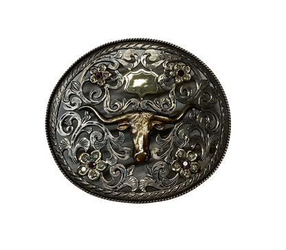 Bohlin Sterling Buckle w/Gold Accents, Diamonds & Rubies
