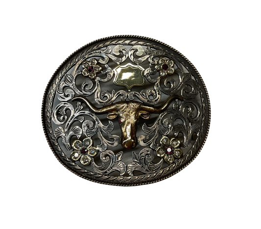 Bohlin Sterling Buckle w/Gold Accents, Diamonds & Rubies
