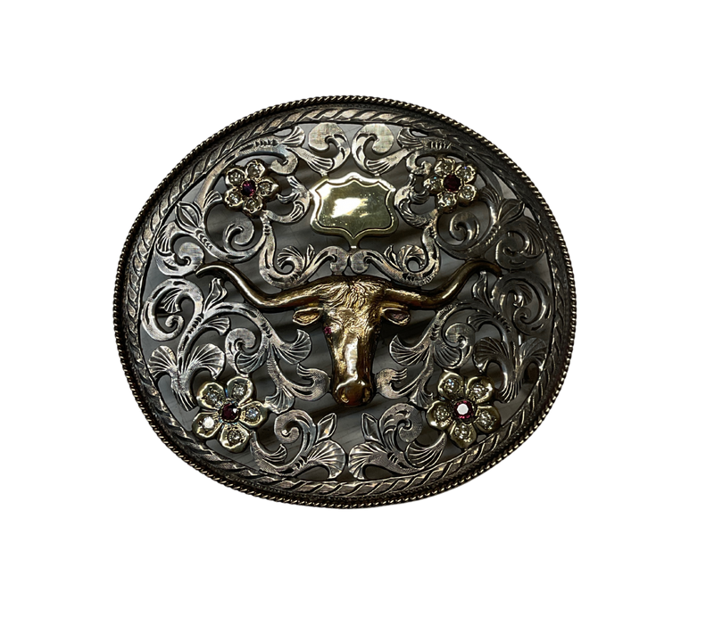 Bohlin Sterling Buckle w/Gold Accents, Diamonds & Rubies