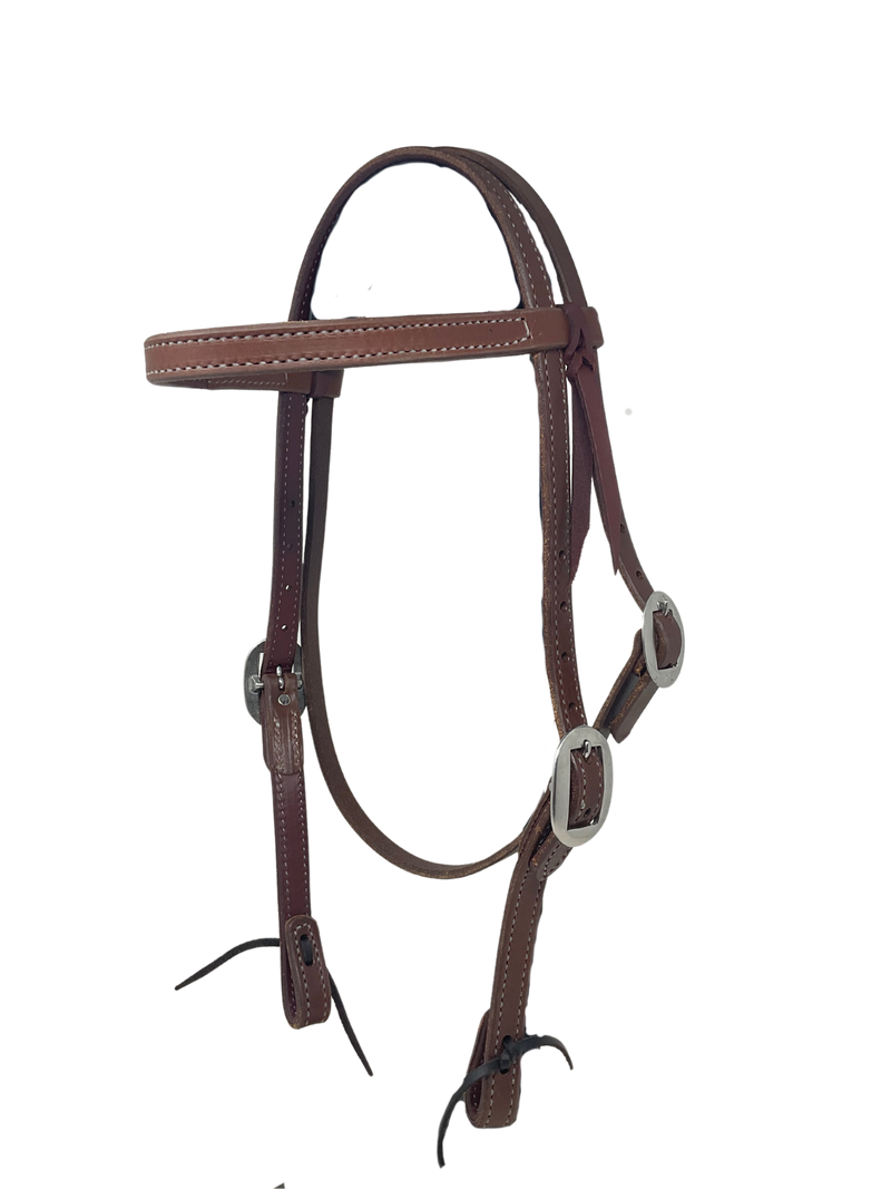 Doubled & Stitched 3/4" Heavy Oiled Browband