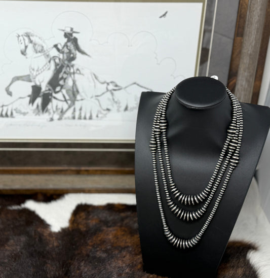4mm Navajo Pearls Saucer Style Graduated Necklace