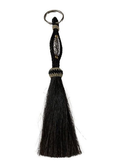 Horsehair Tassel w/Bead Center Keychain