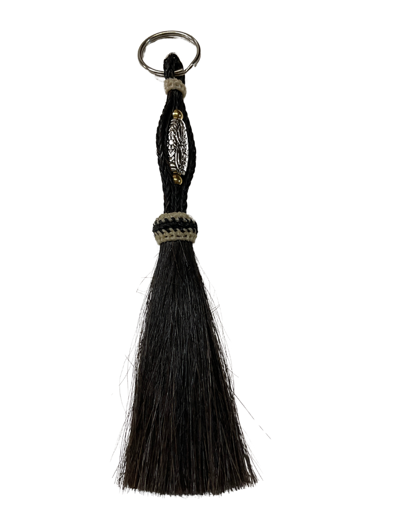 Horsehair Tassel w/Bead Center Keychain