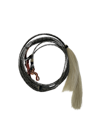 5/8" Flat Braided Horsehair Browband Headstall and Split Reins
