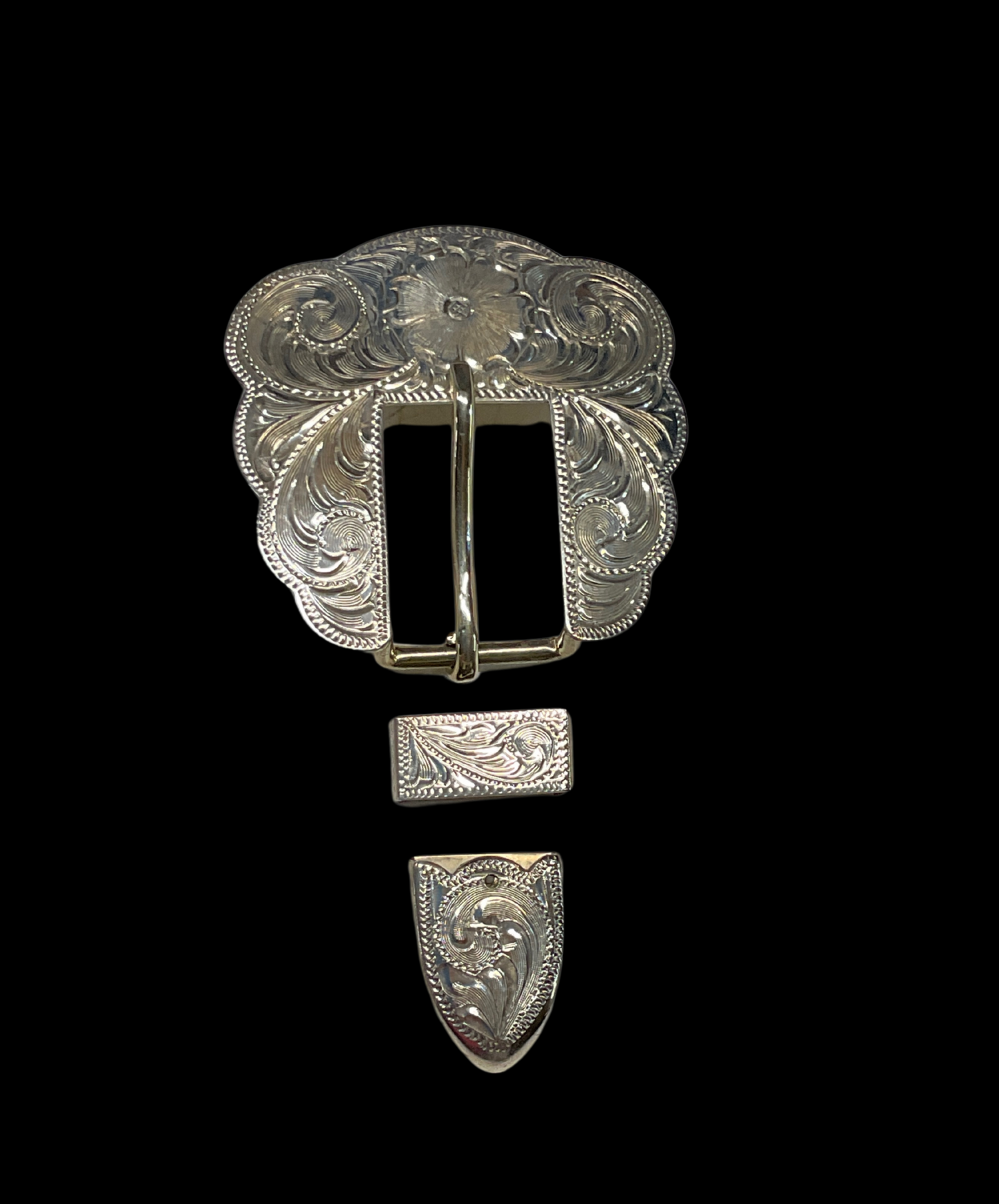 Sterling Silver 5/8" Belt Buckle Set