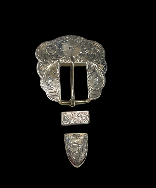 Sterling Silver 5/8" Belt Buckle Set