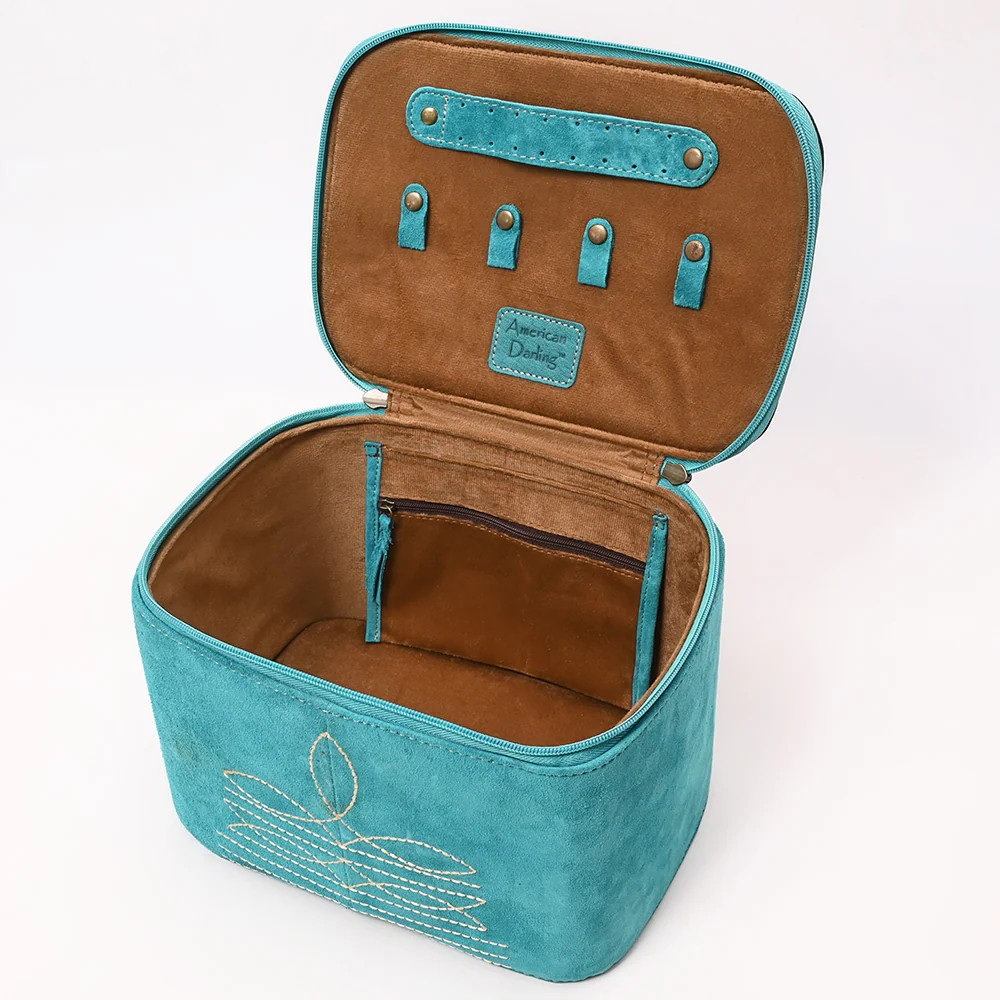 Turquoise Boot Stitch Jewelry Case