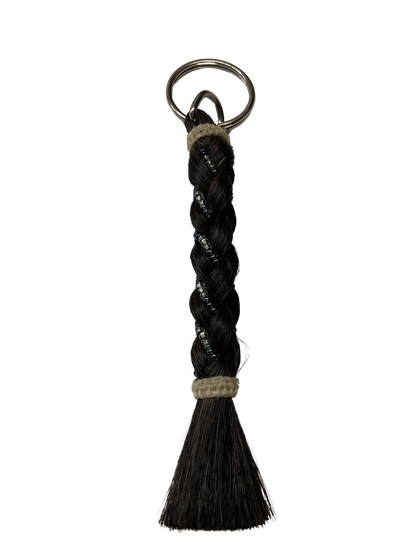 6" Braided Horsehair w/Beads Keychain