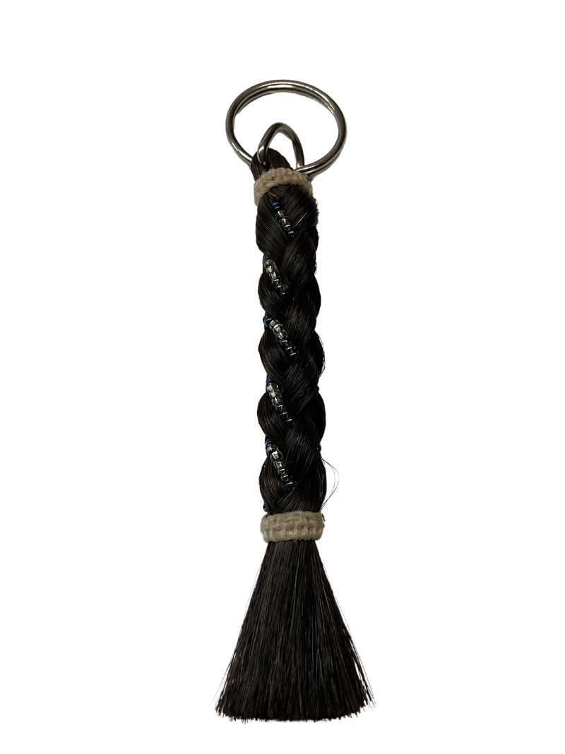 6" Braided Horsehair w/Beads Keychain