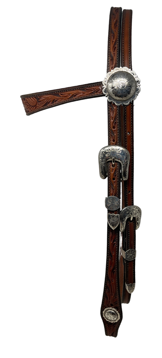 Browband Floral Kansas Buckles and Conchos