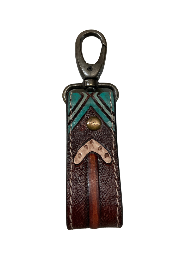 Hand Carved Leather Keychain