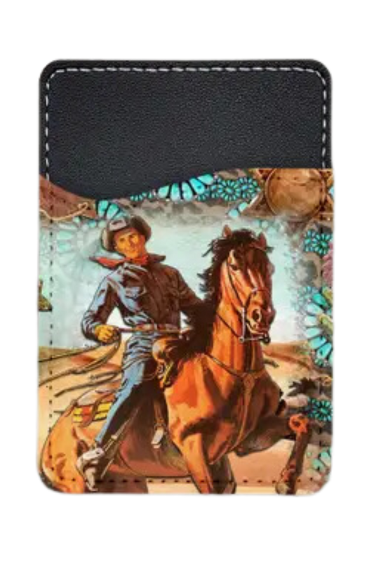 Western Cowboy Phone Wallet Card Holder