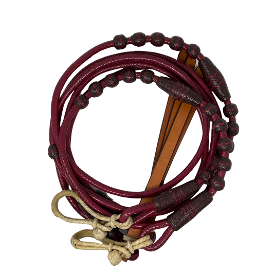 12 Plait Leather Split Reins
