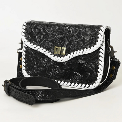 Crossbody Floral Carved Leather Purse 1