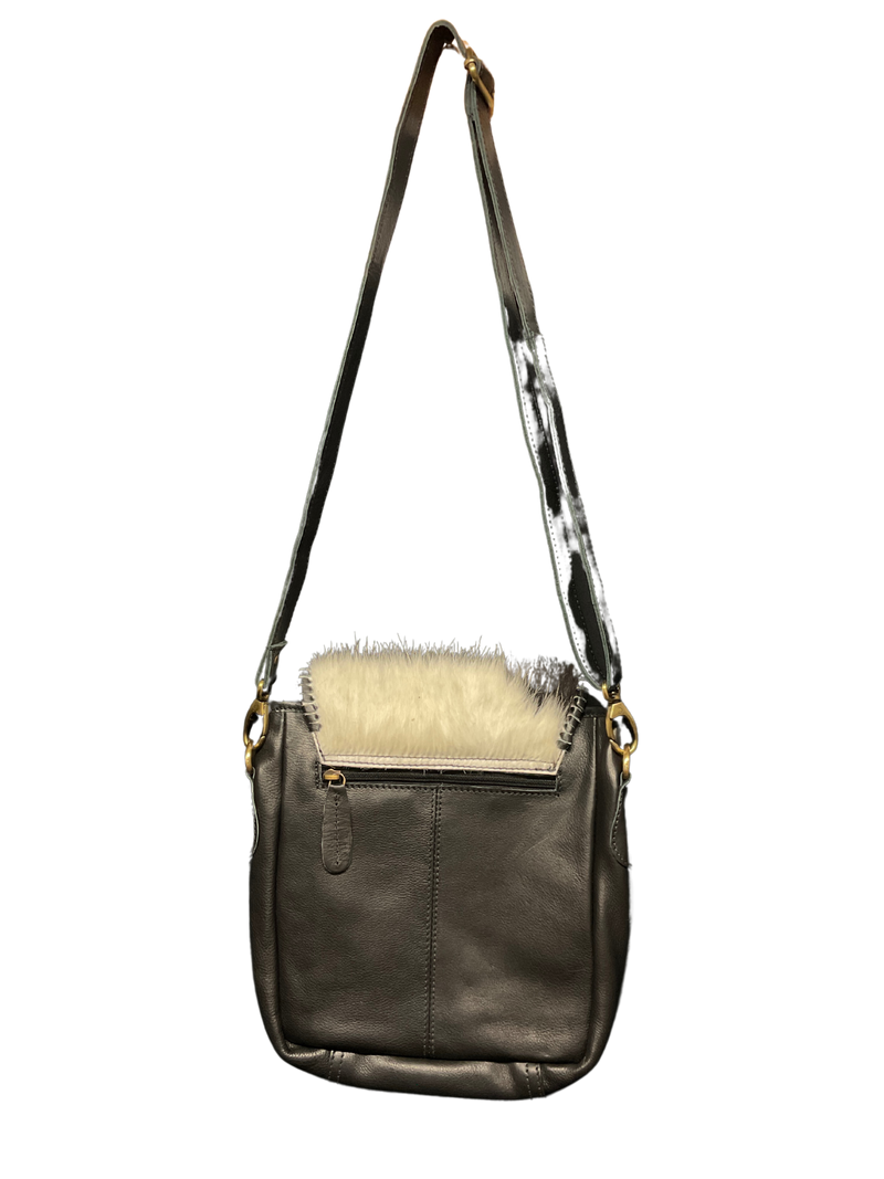 Black Leather Purse w/Cowhide