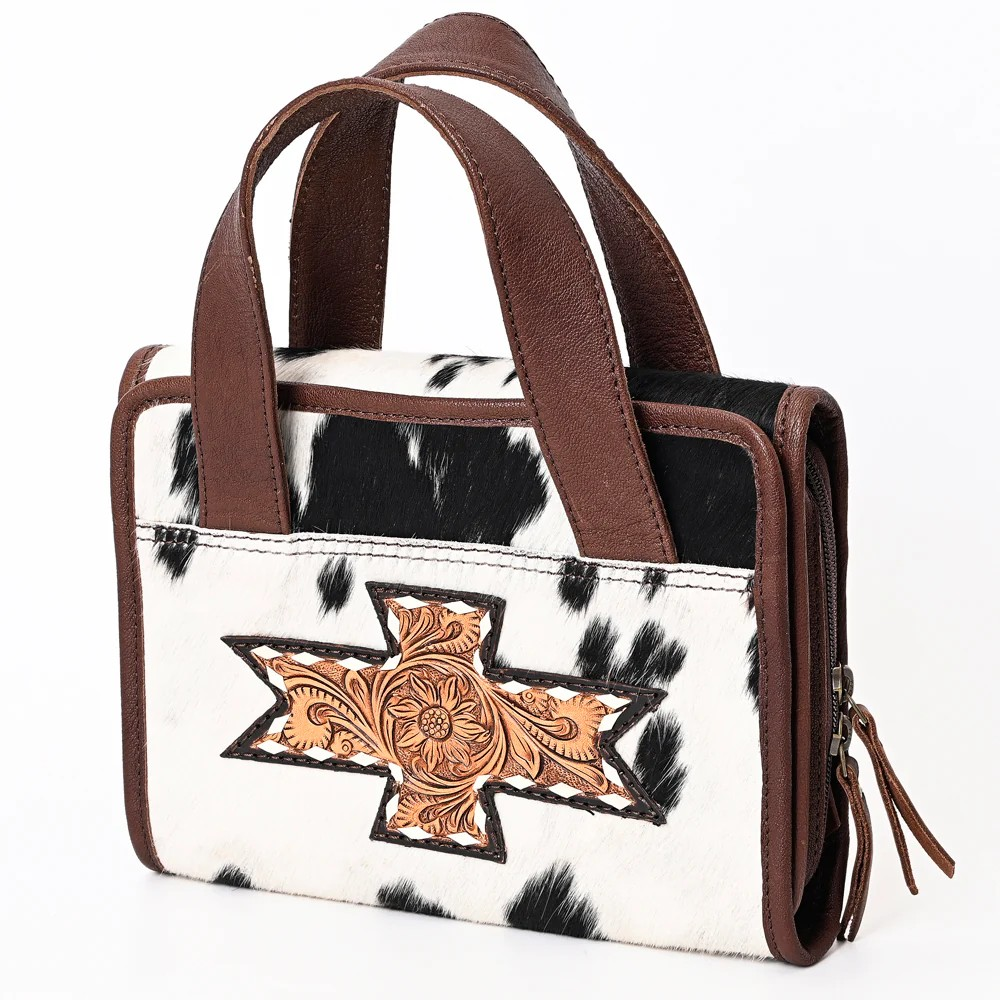 Cowhide Tri-fold Travel Jewelry Case