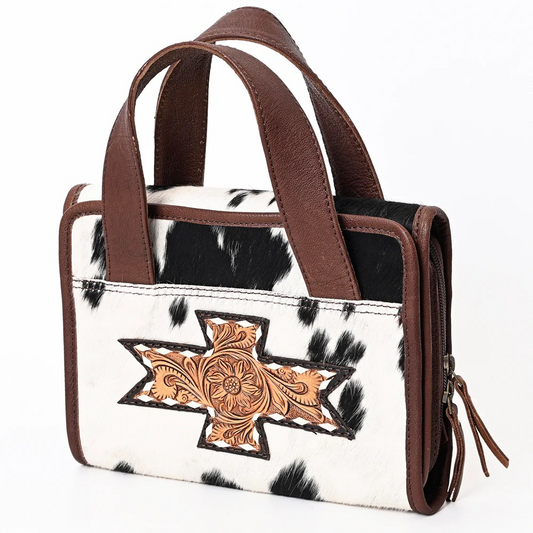 Cowhide Tri-fold Travel Jewelry Case