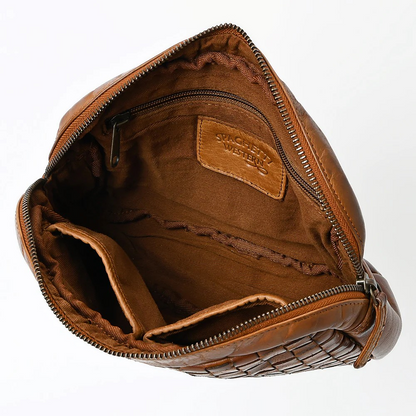 Woven Leather Clutch Purse