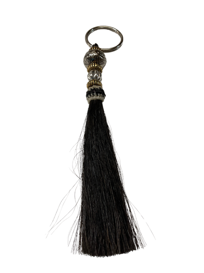 Horse Hair Tassel w/Beads Keychain