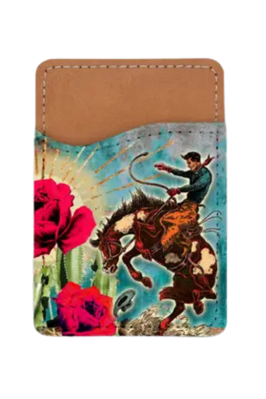 Cactus Rose Cowboy Phone Wallet Card Holder