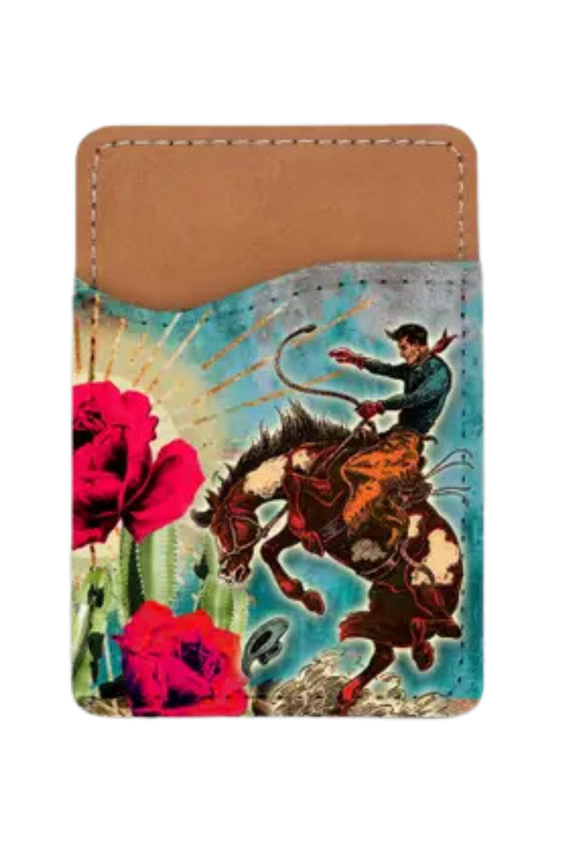 Cactus Rose Cowboy Phone Wallet Card Holder