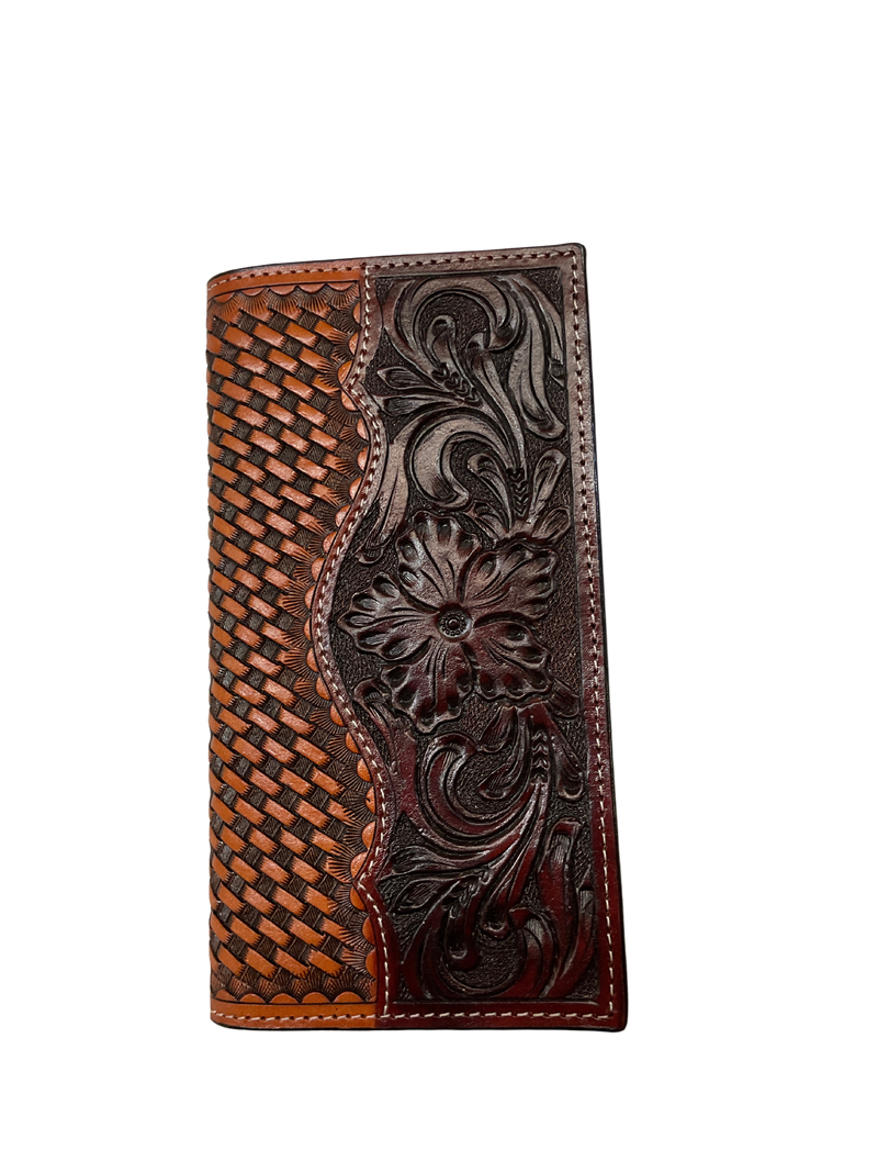 Basket Stamp Wallet w/Dark Floral Panel