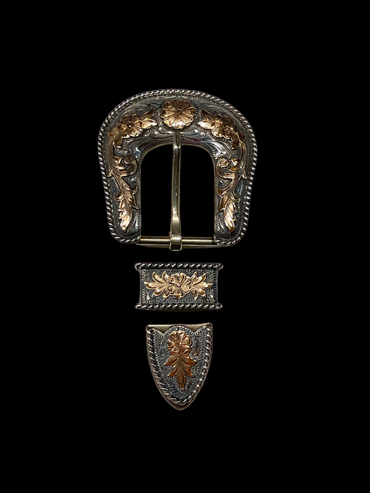 Hansen Sterling Silver 1" Belt Buckle Set