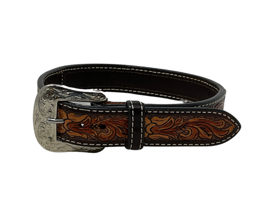 Dark Tooled w/Beaded Back Kids Belt
