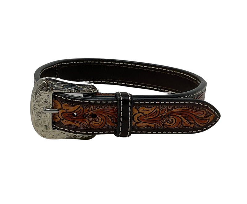 Dark Tooled w/Beaded Back Kids Belt