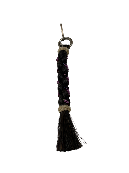 Braided Horse Hair w/Beads Zipper Pull