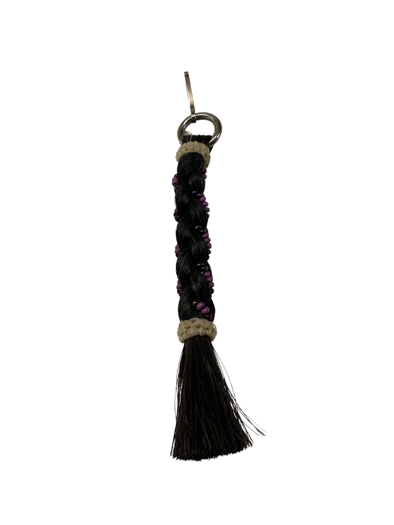 Braided Horse Hair w/Beads Zipper Pull