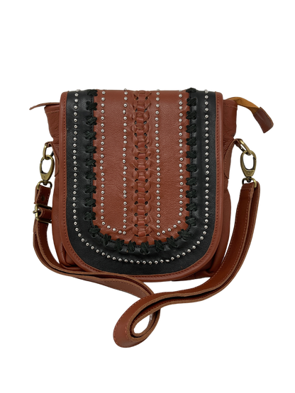 Leather Purse w/Black Accents & Dots