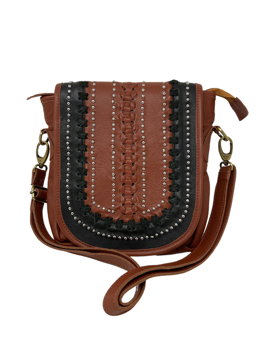 Leather Purse w/Black Accents & Dots