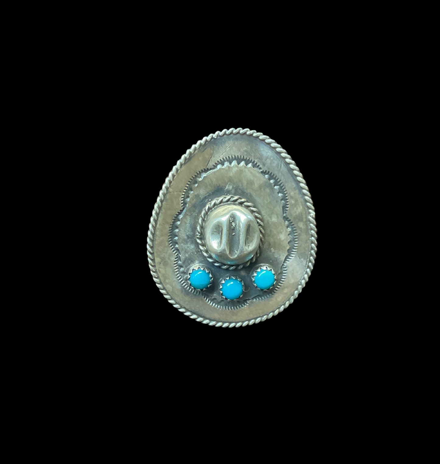 Sterling Sombrero w/Turquoise Ring