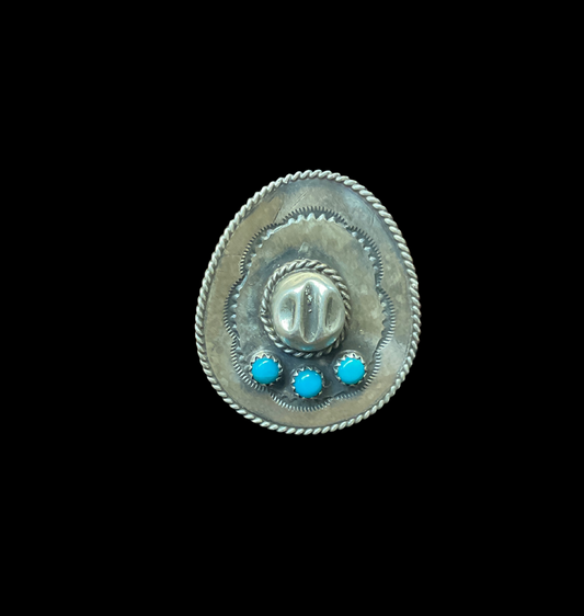Sterling Sombrero w/Turquoise Ring