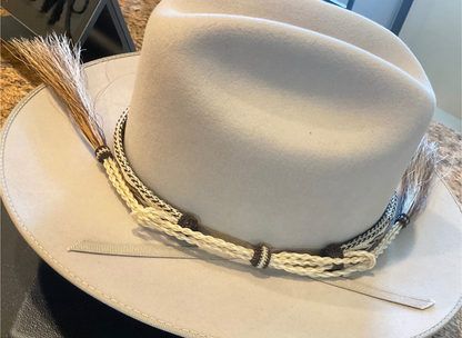 Hitched Horsehair Hat Band w/Double Tassels
