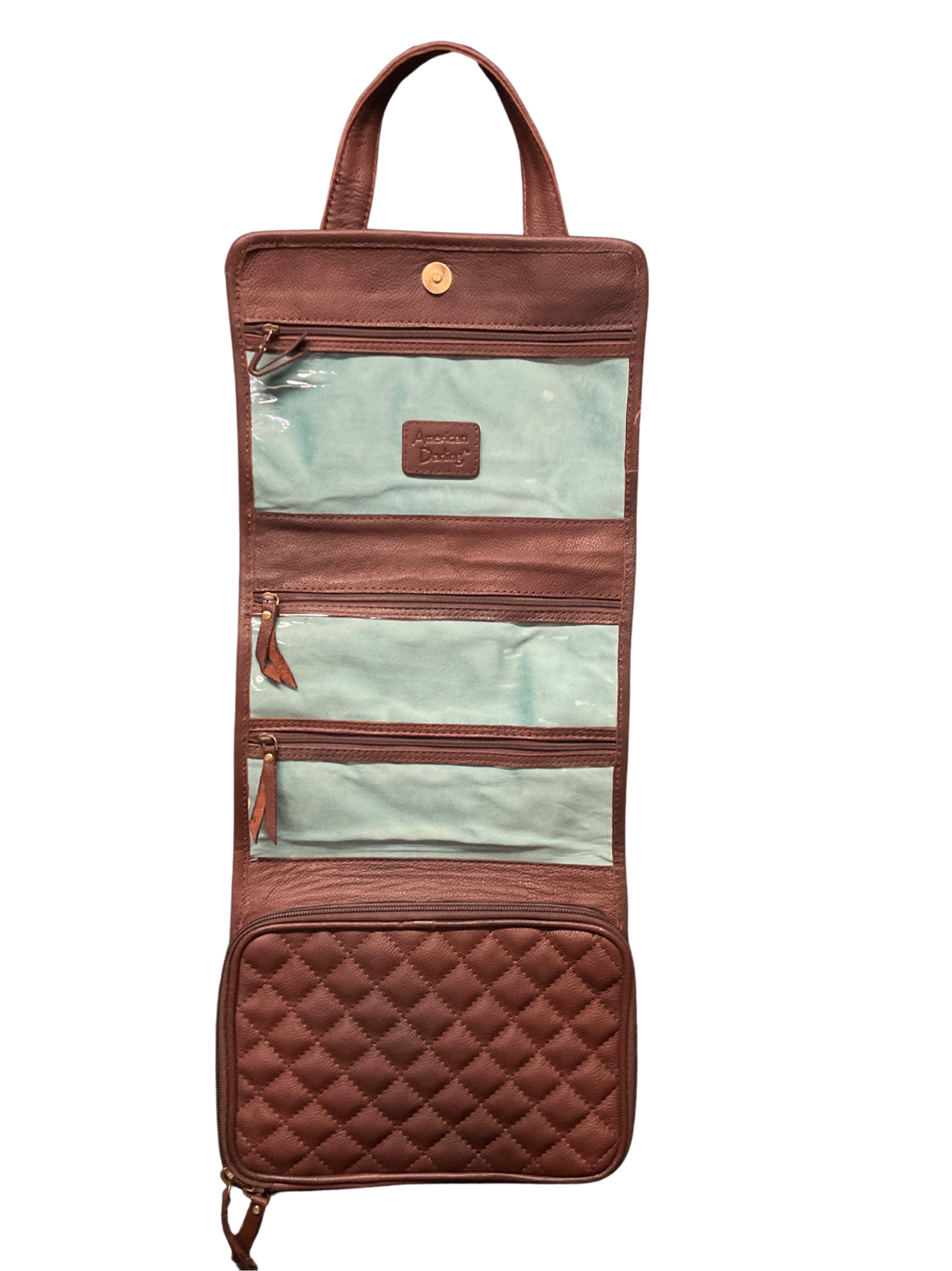 Cowhide Tri-fold Travel Jewelry Case