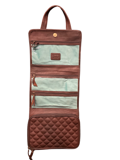 Cowhide Tri-fold Travel Jewelry Case