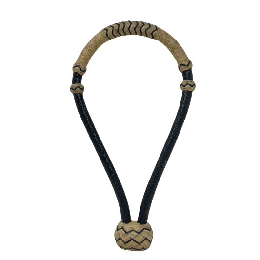 12 Plait 5/8" Black w/Accented Rawhide Bosal