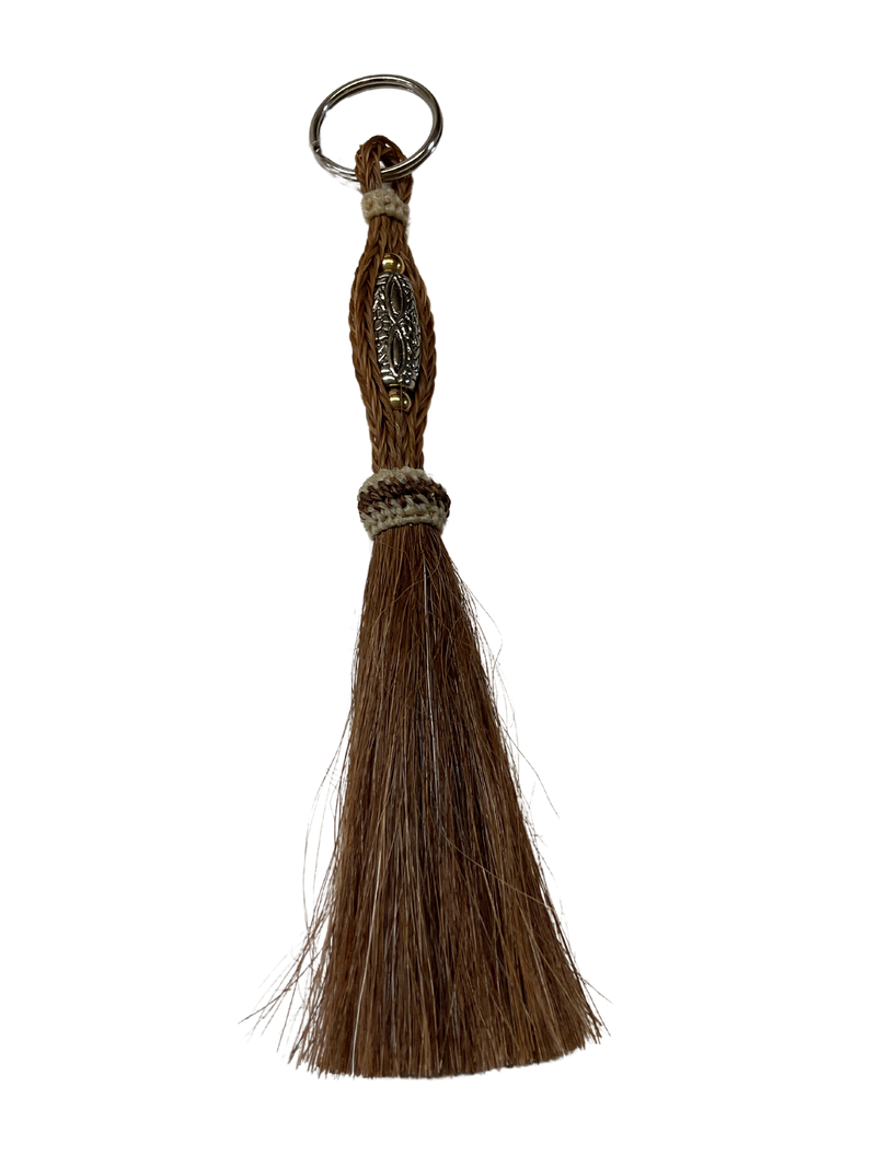 Horsehair Tassel w/Bead Center Keychain